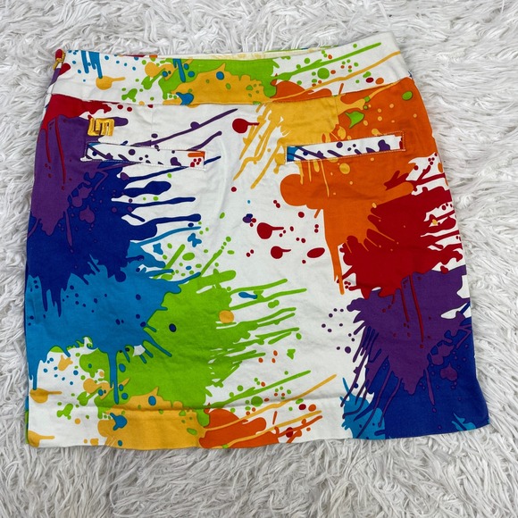 Loudmouth Skirt Womens‎ 2 Multicolor Splatter Skort Golf Outdoor Pockets Ladies - Picture 6 of 11